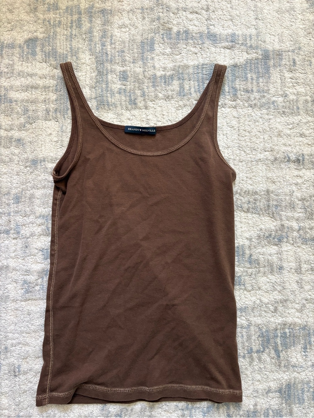 NWOT Brandy Melville Chocolate Brown Ribbed Scoop Tank